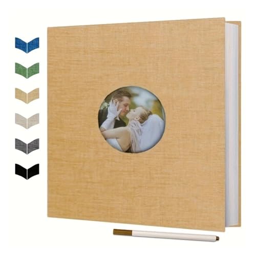 WLTYSM Scrapbook Fotoalbum Album Selbstklebendes Sammelalbum for 4×6 5×7 8×10 Fotos DIY Leineneinband 40 Seiten Familienhochzeitsgeschenk Fotoalbum(Dark Khaki) von WLTYSM