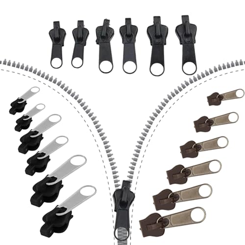 18 Stück Reißverschluss Reparatur Set Reißverschluss Schieber Ersatz Zipper Haltekit Haushaltbarer Fix-reißverschluss Universal Reparatur Ersatzteile für Jacke Mantel Reisekoffer Schulranzen(3 Farben) von WLVinson