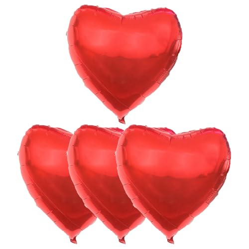 4 Stück Herzluftballons Hochzeit Rot,32 Zoll Herz Luftballon,XXL Folienballons Groß,Herzballons Helium,Herzen Heliumballons,Herzform Luftballons für Geburtstag Verlobung Hochzeit Valentinstag Deko von WLVinson