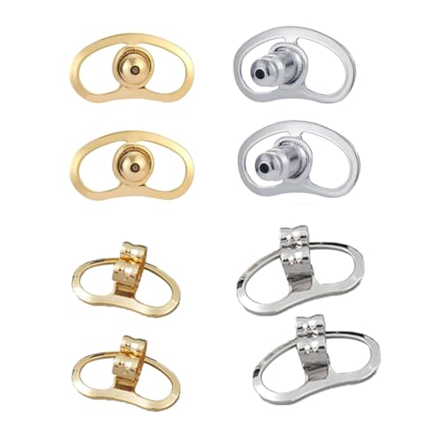 8 Stück Ohrstecker Verschluss Gold,Ohrring Stecker,Einstellbare Ohrringverschlüsse,Metall Ohrringheber,Basteljadi für Damen und Ohrstecker zur Schmuckherstellung,Ohrring Zubehör,Ohrstecker zum Basteln von WLVinson