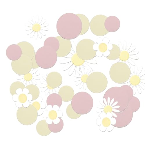 100 Stück Gänseblümchen Deko Konfetti,Tischdeko Geburtstag Mädchen Babyparty,Blumen Konfetti Hochzeit Pastell Basteln,Daisy Blütenkonfetti Groß Rosa Diy Dekoration für Party Zubehör Blumen Tischdeko von WLVinson