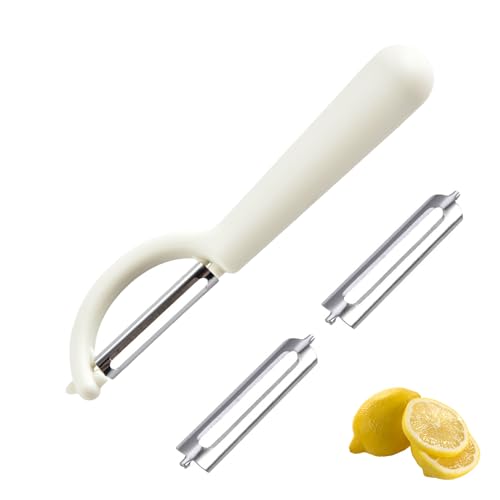 P-Schäler Tupper Set mit 2 Ersatzklingen,Sparschäler für Gemüse,Universell Kartoffelschäler,Einsetzbar,Spülmaschinenfest,Müheloses Schälen & Zubereiten Kompatibel mit Tupperware Küchengeräten(Weiß) von WLVinson