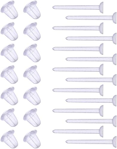Hypoallergene Ohrringe, einfache Kunststoff-Ohrnadeln, Nadel und Harz-Ohrring-Verschlüsse, DIY-Ohrringe, Schmuckherstellung, 100 Stück von WLngtv