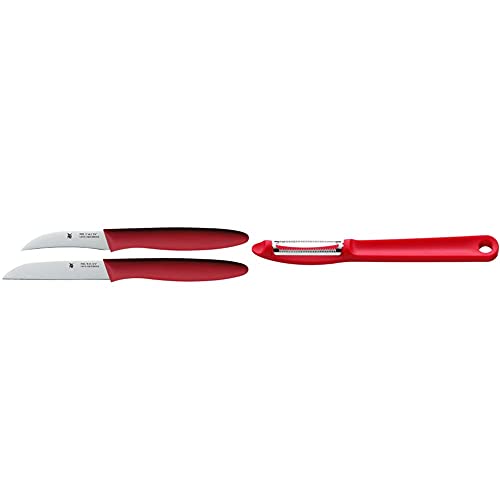 WMF Messerset, 2-teilig, mit Schälmesser und Gemüsemesser, Spezialklingenstahl, Griffe aus Kunststoff, rot & Gourmet Sparschäler 17,5 cm, Tomatenschäler, Gemüseschäler rostfrei, Kunststoff von WMF