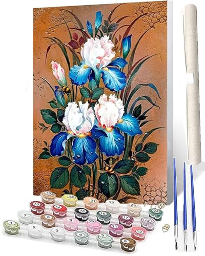 WMZPOY Malen Nach Zahlen Erwachsene Anfänger, ab 7 8 9 10 Jahre Mädchen für Home Deko Geburtstag Weihnachten Geschenk Pflanzen Sie bunte Blumen 006 Kommt Mit Farbe und Pinsel 40x50cm von WMZPOY