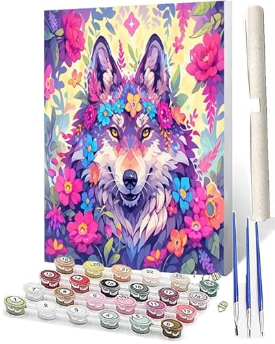 WMZPOY Malen Nach Zahlen Erwachsene Anfänger Deutscher Schäferhund 093 DIY Handgemalt Ölgemälde Kits auf Leinwand mit Pinseln Acrylpigment Deko Painting by Numbers 40 * 50 von WMZPOY