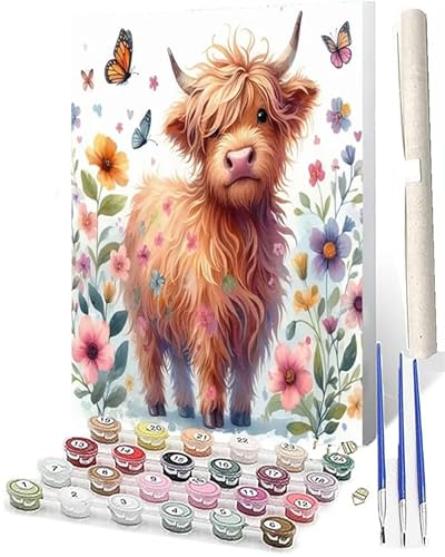 WMZPOY Malen Nach Zahlen Erwachsene DIY Handgemalt Ölgemälde Kit für Erwachsene und Anfänger, Paint by Numbers Tiere Blumenmädchen 094 Home Haus Deko 40 x 50 cm von WMZPOY