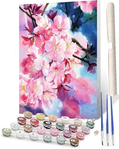 WMZPOY Malen Nach Zahlen Erwachsene DIY Handgemalt Ölgemälde Kit für Erwachsene und Anfänger, Paint by Numbers Tiere Pflanzen Sie bunte Blumen 012 Home Haus Deko 40 x 50 cm von WMZPOY