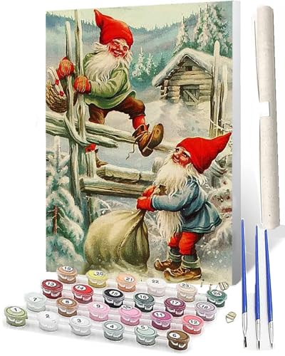 WMZPOY Malen Nach Zahlen Erwachsene DIY Handgemalt Ölgemälde Kit für Erwachsene und Anfänger, Paint by Numbers Tiere Weihnachtsmann 092 Home Haus Deko 40 x 50 cm von WMZPOY