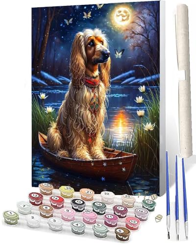 WMZPOY Malen Nach Zahlen ErwachseneMalen Nach Zahlen Mit Pinseln und Acrylfarbe Yuanyue-Hund 2 DIY Set Basteln Erwachsene mit Pinseln und Acrylfarben für Home Decor40x50cm von WMZPOY