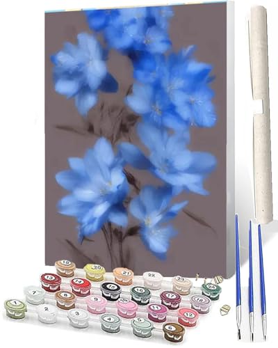 WMZPOY Malen Nach Zahlen ErwachseneMalen Nach Zahlen Mit Pinseln und Acrylfarbe lila Blume DIY Set Basteln Erwachsene mit Pinseln und Acrylfarben für Home Decor40x50cm von WMZPOY