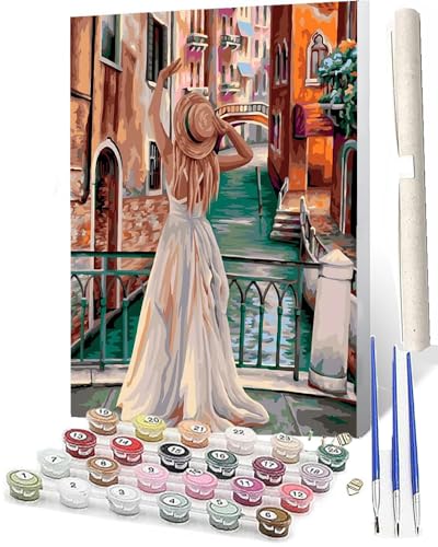 WMZPOY Malen Nach Zahlen French Bridge Frau DIY Ölmalerei Bastelset für Anfänger und Inklusive Knitterfreie LeinwandAcrylfarben und 3 PinselGeschenke und Home Haus Deko-40x50 WMZPOY Malen Nach Zahlen French Bridge Frau DIY Ölmalerei Bastelset für Anfänger und Inklusive Knitterfreie LeinwandAcrylfarben und 3 PinselGeschenke und Home Haus Deko-40x50 von WMZPOY