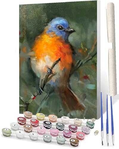 WMZPOY Malen Nach Zahlen ab 5 6 7 8 9 10 Birdie Adult Tiere Anfänger mit Leinwand Pinseln Acrylpigment für Geschenke und Home Haus Deko (40 x 50 cm) von WMZPOY