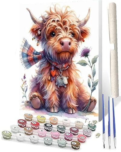 WMZPOY Malen Nach Zahlen ab 5 6 7 8 9 10 Blumenmädchen【052 Adult Tiere Anfänger mit Leinwand Pinseln Acrylpigment für Geschenke und Home Haus Deko (40 x 50 cm) von WMZPOY