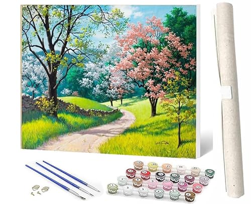 WMZPOY Malen nach Zahlen Erwachsene DIY Malen nach Zahlen Set ohne Rahmen inklusive Pinsel und Acrylfarben Landschaftswälder DIY für Home Wall Decor 40 x 50cm Rahmenlos von WMZPOY