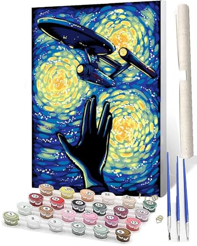 WMZPOY Malen nach Zahlen Erwachsene DIY Malen nach Zahlen Set ohne Rahmen inklusive Pinsel und Acrylfarben Universum Sternenhimmel color_003 DIY für Home Wall Decor 40 x 50cm Rahmenlos von WMZPOY