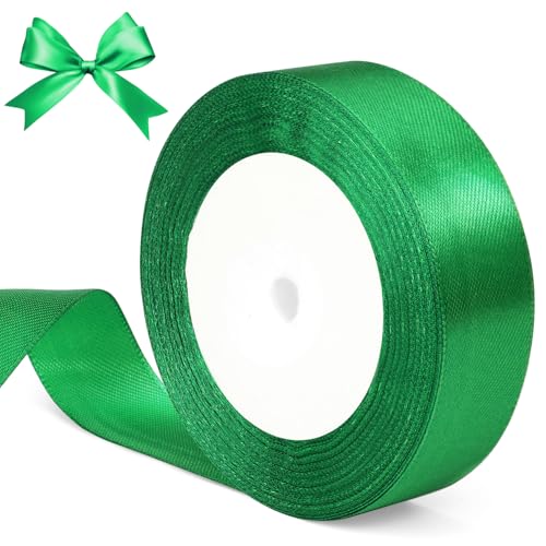 WNIPH Grün Geschenkband,22mx15mm,rotes Schleifenband,geeignet für Handarbeit,Geschenkverpackung,Haarschmuck,DIY-Nähprojekte,Brautstrauß,Kuchendekoration, Weihnachten,Geburtstag,Hochzeitsdekoration von WNIPH