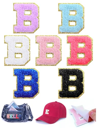 WNSIRVY Chenille-Buchstaben-Aufnäher, selbstklebend, zum Aufbügeln, Buchstaben, 5,5 cm, glitzernde Buchstaben-Aufkleber, adrette Varsity-Chenille-Patches für Rucksäcke, Kleidung, Jacken, Hüte, Laptop, von WNSIRVY