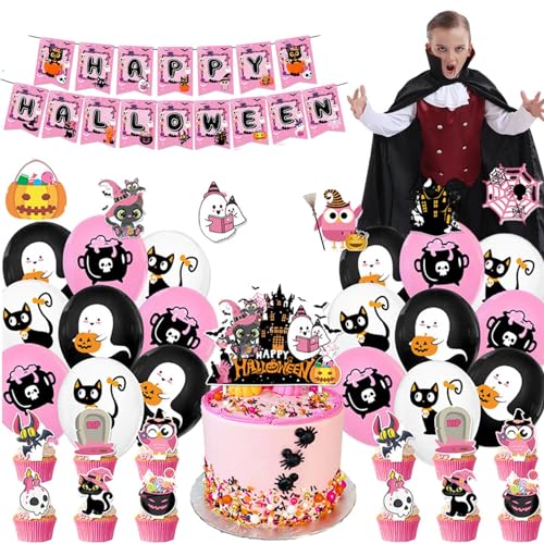 WOBBLO Halloween-Kuchen-Topper-Set – Candy Balloon Cake Topper mit Geistern | Halloween-Dekorationen für Schlafzimmer, Esszimmer, Wohnzimmer, Balkon, Flur von WOBBLO