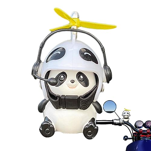 WOBBLO Panda-Auto-Ornament | Niedliche Ornamente für Armaturenbrett, Panda-Propellerhelme für Autos, Zubehör für E-Bike, Lenkerdekoration, Figurendekoration von WOBBLO