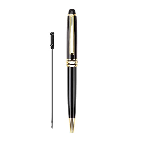 WOEIFGV Modischer Metall-Kugelschreiber, offen, 0,5 mm, feine Spitze, schwarz, für glattes Schreiben, für Schule, Büro, H von WOEIFGV