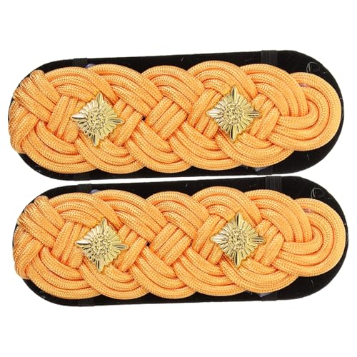 WOFASHPURET 1 Paar Dekorative Schulterklappen Flecken Schulterklappen Epauletten Schulterschmuck Schulter Quasten Gold Einheitliche Schulterklappen Dekoration Stoff WOFASHPURET 1 Paar Dekorative Schulterklappen Flecken Schulterklappen Epauletten Schulterschmuck Schulter Quasten Gold Einheitliche Schulterklappen Dekoration Stoff von WOFASHPURET