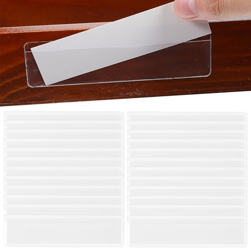 Etikettenhalter, 100 Stück Selbstklebende Etikettenhalter Transparente Etikettenhalter Klarsichttaschenhalter Mit Papier Durchsichtige Klebetaschen Bibliothekspreisinhaber 11x3cm von WOFASHPURET