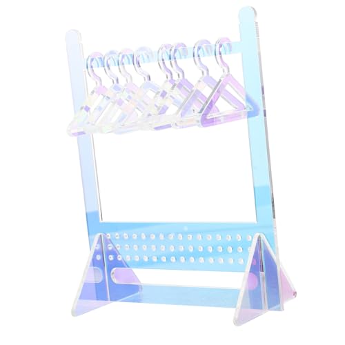 WOFASHPURET 1 Set Kleiner Ohrring Organizer Adapter Staffelei Ohrring Kartendisplay Ohrringständer Mit Mini Kleiderbügeln Halsketten Displaytafeln Kit Regalständer Schmuck Ohrringe von WOFASHPURET