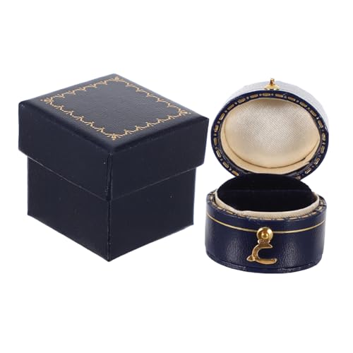 WOFASHPURET 1 Stück Karton Vintage Schmuckschatulle Mini Ringboxen für Schmuckgeschenk travel schmuckbox travel jewelry case tragbares exquisites Ringetui für Ringe Blue von WOFASHPURET