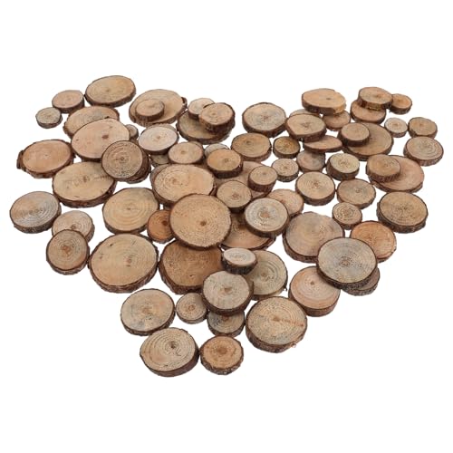 WOFASHPURET 100Pcs 1-3 Cm Holzscheibenscheiben Natürliche Holzscheiben Unvollendetes Holz-Kit Für Diy-Künste Und Hochzeitsornamente von WOFASHPURET