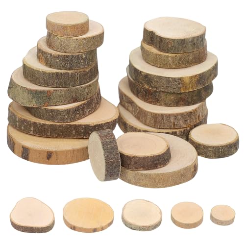 WOFASHPURET 100Pcs 1. 5-3 Cm Holzscheibenscheiben Natürliche Holzscheiben Unvollendetes Holz-Kit Für Diy-Künste Und Hochzeitsornamente von WOFASHPURET