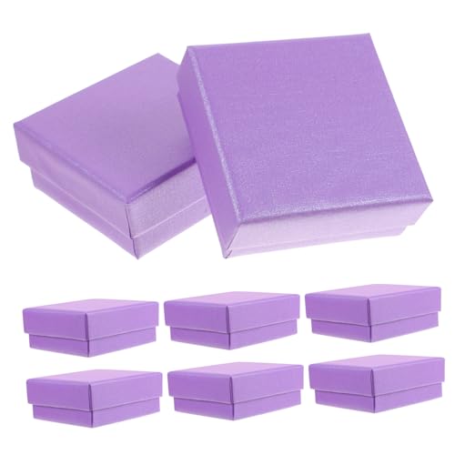 WOFASHPURET 12 Stück Boxen Kleine Schachteln Für Kleine Geschenkboxen Für Schmuck Große Schmuckschatullen Schmuckschachteln Aus Papier Ohrringboxen Schmuckgeschenk Violet Samt von WOFASHPURET