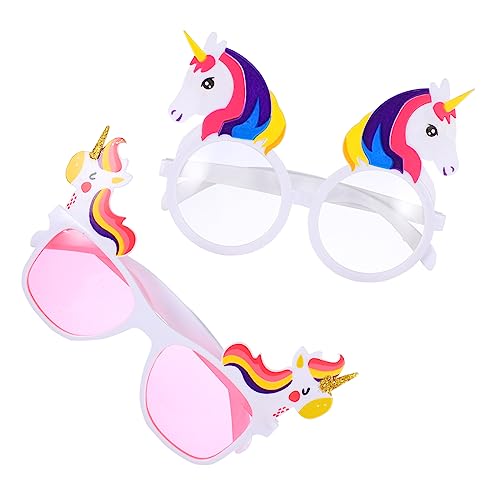 WOFASHPURET 2 Stück Einhorn-Brille Neonbrille Einhorn- Neuheitsbrillen für Erwachsene faschingsbrille karnevalsbrille Einhörner-Brillen-Requisite Einhörner Spielzeugbrille Stk von WOFASHPURET