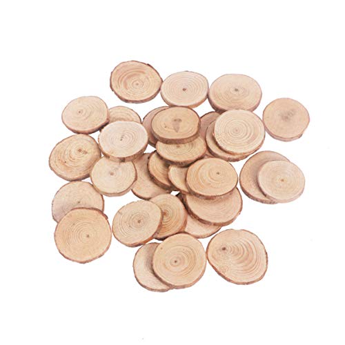 WOFASHPURET 30Pcs 3. 5-4. 5 Cm Holzscheibenscheiben Natürliche Holzscheiben Unvollendetes Holz -Kit Für DIY -Künste Und Hochzeitsornamente von WOFASHPURET