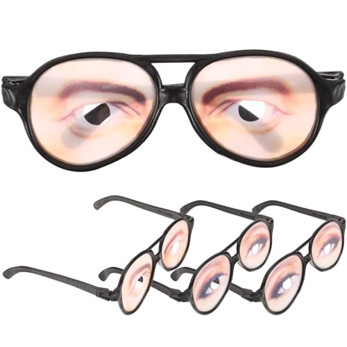 WOFASHPURET 4 Stück Augenbrille Partybrille Partyzubehör Karneval Partybrille Partybrille Requisiten Lustige Brille Foto Requisite Brille Mit Augen Kostümbrille Lustige Brille von WOFASHPURET