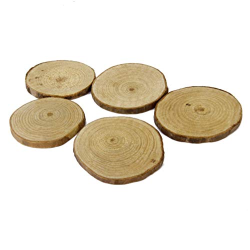 WOFASHPURET 40Pcs 5-6Cm Holzscheibenscheiben Natürliche Holzscheiben Unvollendetes Holz-Kit Für Diy-Künste Und Hochzeitsornamente von WOFASHPURET