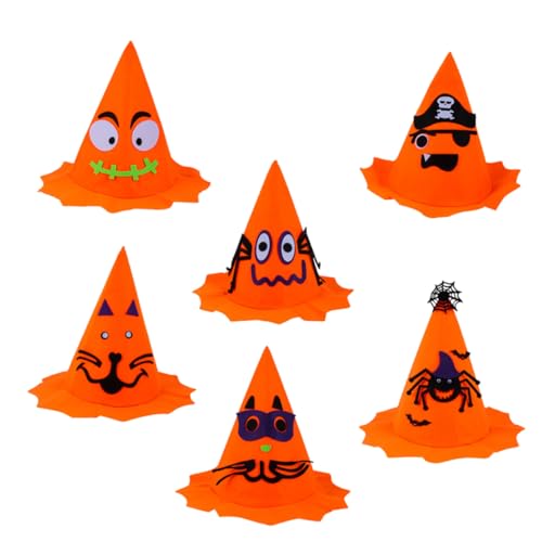 WOFASHPURET 6st Halloween-kürbishut Kinderhalloween Halloween-kürbiskappe Halloween-partygeschenke Halloween-kürbis-requisiten Halloween Kostüm Kürbis Requisiten Halloween-partyhut Bühne Vlies von WOFASHPURET