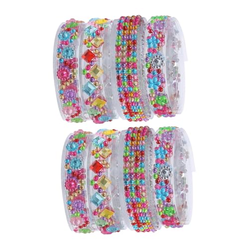 WOFASHPURET 8 Rollen Strassband Scrapbooking-klebeband Diamantaufkleber Make-up-aufkleber Buntes Glitzerband Strass-edelstein-klebeband Selbstklebender Strassstreifen Deko Acryl von WOFASHPURET