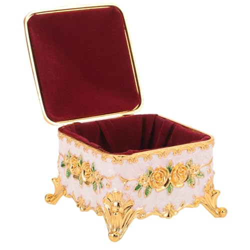 WOFASHPURET Kasten Vintage Schmuckschatulle Ringschmuck Schmuckorganisator Für Frauen Aufbewahrungsbehälter Für Schmuck Schmuckorganisatoren Rosenschmuck Erinnerungsboxen Rosa Zinklegierung von WOFASHPURET