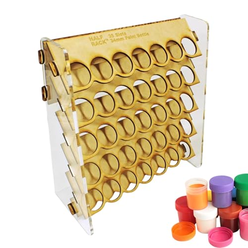 Farbregal Organizer Mit 35 Löchern Für Farben - Holz Farbständer Modellbau - Farbflaschen-Organizer - Paint Rack Organisator - Wandmontiertes Holz-Bastel-Farbregal – Bastel-Farbhalter Rack von WOGXN