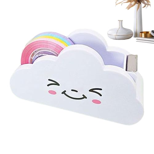 Klebebandspender,Cloud Desktop-Klebebandspender - Klebebandhalter, Büro-Klebebandspender, Regenbogen-Klebeband mit Spender für Kinder, Schule, Büromaterial von WOGXN