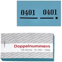 WOLF & APPENZELLER Doppelnummernblöcke 0001-0100, 0101-0200, 0201-0300, 0301-0400, 0401-0500, blau, 5 Blöcke von WOLF & APPENZELLER