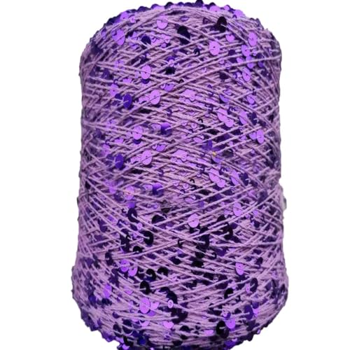 50g / ca. 140 Meter Pailletten Baumwolle Strickgarne Pailletten Glitzer Häkelgarn Handwerk Faden für DIY Sparkle Garn 4PCS WOL460 von WOLTHID