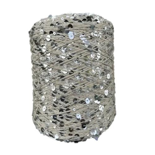 50g / ca. 140 Meter Pailletten Baumwolle Strickgarne Pailletten Glitzer häkeln Garn Handwerk Faden für DIY Sparkle Garn 4PCS WOL245 von WOLTHID