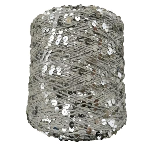 50g / ca. 140 Meter Pailletten Baumwolle Strickgarne Pailletten Glitzer häkeln Garn Handwerk Faden für DIY Sparkle Garn 4PCS WOL432 von WOLTHID