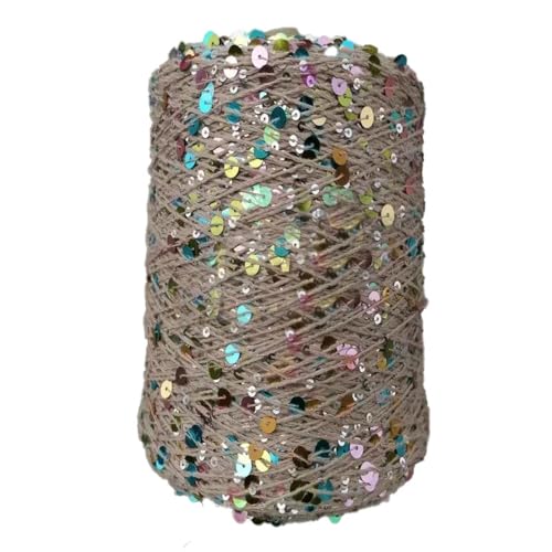 Baumwollgarne 50G funkelndes Garn häkeln Saiten Pailletten Glitzergarn für DIY Stich Zubehör Stoffpuppe Kleidung 4PCS WOL061 von WOLTHID