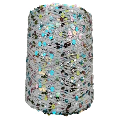 Baumwollgarne 50G funkelndes Garn häkeln Saiten Pailletten Glitzergarn für DIY Stich Zubehör Stoffpuppe Kleidung 4PCS WOL859 von WOLTHID