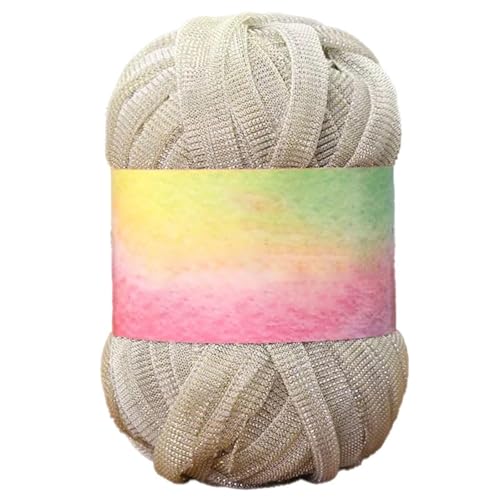 Knitting Crochet Yarn Häkelgarn T-Shirt Garn glänzendes Garn Einfaches Strickgarn zum Häkeln Strickgarn für DIY Handarbeit 2PCS S20 von WOLTHID