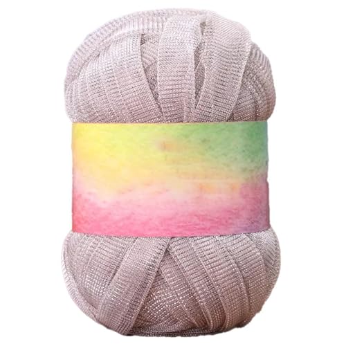 Knitting Crochet Yarn Häkelgarn T-Shirt Garn glänzendes Garn Einfaches Strickgarn zum Häkeln Strickgarn für DIY Handwerk 4PCS S25 von WOLTHID