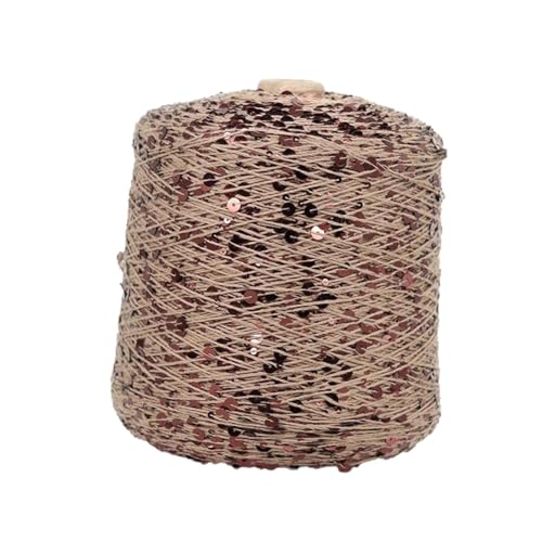 Sparkle Metallic Garne 50g Pailletten Baumwollgarn zum Häkeln für Stricken Weben DIY Handwerk Zubehör 1PCS WOL047 von WOLTHID